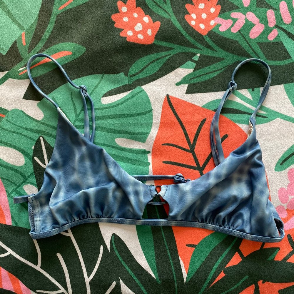 RVCA Blue Tie-Dye Bikini Top